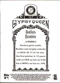 2011 Topps Gypsy Queen #117 Dallas Braden Back