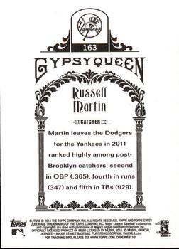 2011 Topps Gypsy Queen #163 Russell Martin Back