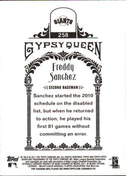 2011 Topps Gypsy Queen #258 Freddy Sanchez Back