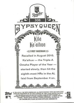 2011 Topps Gypsy Queen #308 Kila Ka'aihue Back