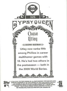 2011 Topps Gypsy Queen #326 Chase Utley Back