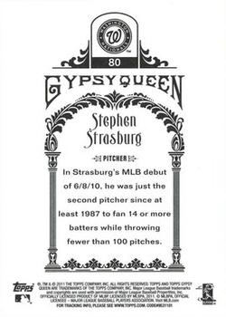 2011 Topps Gypsy Queen #80 Stephen Strasburg Back