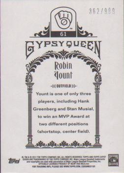 2011 Topps Gypsy Queen - Framed Paper #61 Robin Yount Back