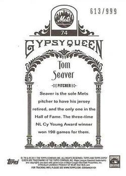 2011 Topps Gypsy Queen - Framed Paper #74 Tom Seaver Back