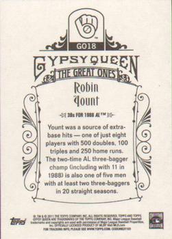 2011 Topps Gypsy Queen - Great Ones #GO18 Robin Yount Back