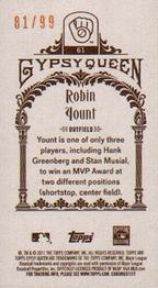 2011 Topps Gypsy Queen - Mini Sepia #61 Robin Yount Back