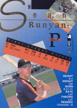 1993 Classic Best Gold #161 Sean Runyan Back