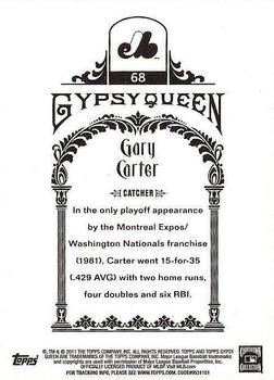 2011 Topps Gypsy Queen - Framed Green #68 Gary Carter Back