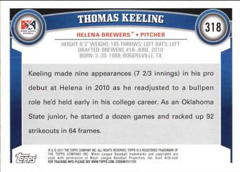 2011 Topps Pro Debut #318 Thomas Keeling Back