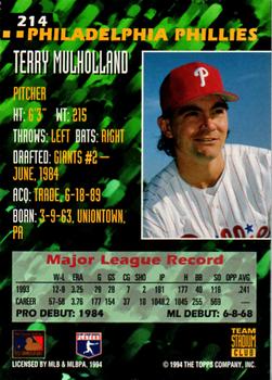 1994 Stadium Club Team #214 Terry Mulholland Back