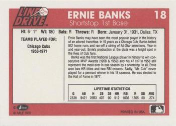 1991 Line Drive #18 Ernie Banks Back