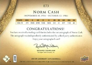 2011 SP Legendary Cuts - Exquisite Cut Signatures #E73 Norm Cash Back