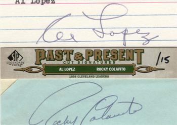 2011 SP Legendary Cuts - Past & Present Cut Signatures #CLE-CL Al Lopez / Rocky Colavito Front