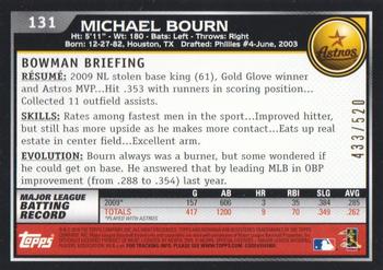 2010 Bowman - Blue #131 Michael Bourn Back