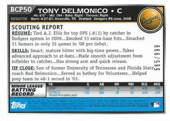 2010 Bowman - Chrome Prospects Purple Refractors #BCP50 Tony Delmonico Back