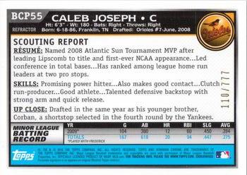 2010 Bowman - Chrome Prospects Refractors #BCP55 Caleb Joseph Back