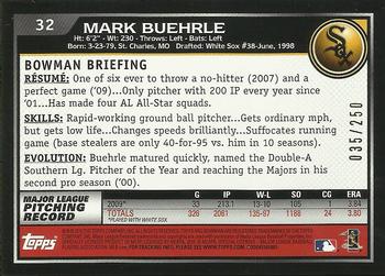 2010 Bowman - Orange #32 Mark Buehrle Back