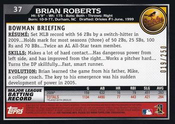 2010 Bowman - Orange #37 Brian Roberts Back