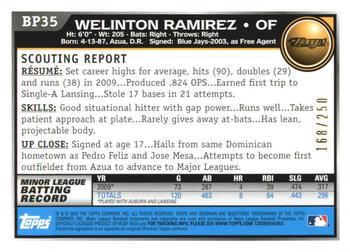 2010 Bowman - Prospects Orange #BP35 Welinton Ramirez Back