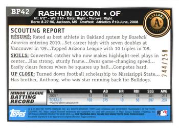 2010 Bowman - Prospects Orange #BP42 Rashun Dixon Back