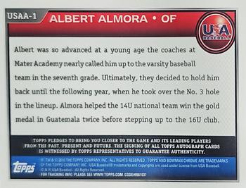 2010 Bowman Chrome - 18U USA Baseball Autographs #USA-AA Albert Almora Back