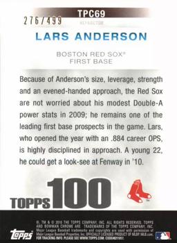 2010 Bowman Chrome - Topps 100 Prospects Refractors #TPC69 Lars Anderson Back