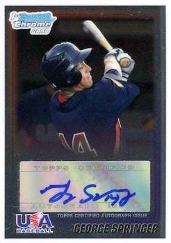 2010 Bowman Chrome - USA Baseball Autographs #WR27 George Springer Front