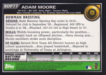 2010 Bowman Draft Picks & Prospects - Gold #BDP77 Adam Moore Back