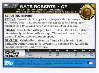 2010 Bowman Draft Picks & Prospects - Prospects #BDPP37 Nate Roberts Back