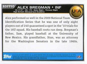 2010 Bowman Draft Picks & Prospects - Prospects #BDPP95 Alex Bregman Back
