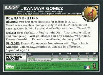 2010 Bowman Draft Picks & Prospects - Chrome #BDP54 Jeanmar Gomez Back