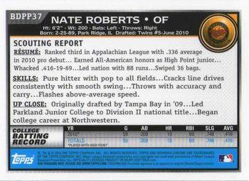 2010 Bowman Draft Picks & Prospects - Chrome Prospects #BDPP37 Nate Roberts Back
