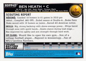 2010 Bowman Draft Picks & Prospects - Chrome Prospects #BDPP42 Ben Heath Back