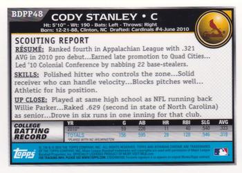 2010 Bowman Draft Picks & Prospects - Chrome Prospects #BDPP48 Cody Stanley Back