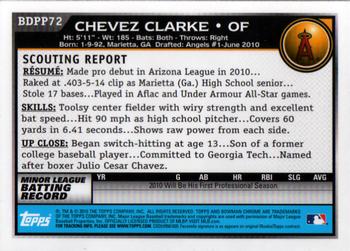 2010 Bowman Draft Picks & Prospects - Chrome Prospects #BDPP72 Chevez Clarke Back