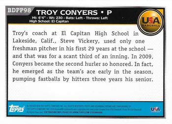 2010 Bowman Draft Picks & Prospects - Chrome Prospects #BDPP98 Troy Conyers Back