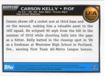 2010 Bowman Draft Picks & Prospects - Chrome Prospects #BDPP100 Carson Kelly Back