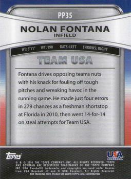 2010 Bowman Platinum - Prospects #PP35 Nolan Fontana Back