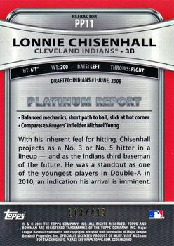 2010 Bowman Platinum - Prospects Green Refractors #PP11 Lonnie Chisenhall Back