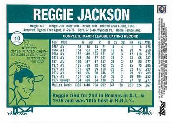 2010 Topps - The Cards Your Mom Threw Out (Original Back) #10 Reggie Jackson Back