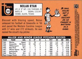 2010 Topps - The Cards Your Mom Threw Out (Original Back) #533 Nolan Ryan Back