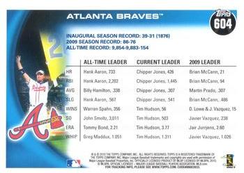 2010 Topps - Black #604 Braves Franchise History Back