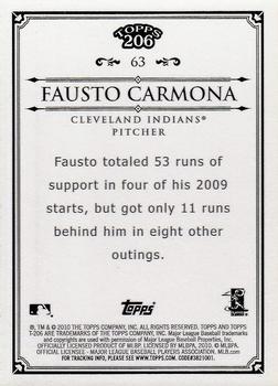 2010 Topps 206 - Bronze #63 Fausto Carmona Back