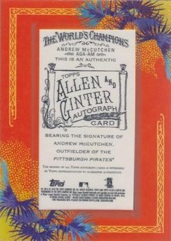 2010 Topps Allen & Ginter - Autographs #AGA-AM Andrew McCutchen Back