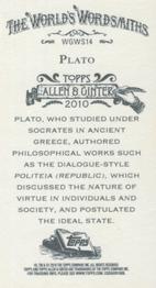 2010 Topps Allen & Ginter - Mini World's Greatest Word Smiths #WGWS14 Plato Back
