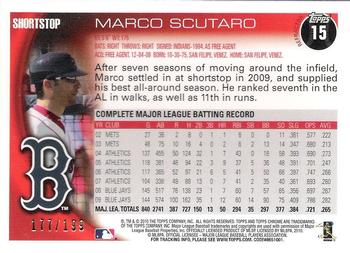 2010 Topps Chrome - Blue Refractors #15 Marco Scutaro Back