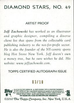 2010 Topps National Chicle - Artist's Proof Signatures #49 Adrian Gonzalez / Jeff Zachowski Back