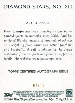 2010 Topps National Chicle - Artist's Proof Signatures #212 Ozzie Smith / Paul Lempa Back