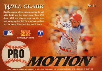 1995 Sportflix - ProMotion #PM11 Will Clark Back