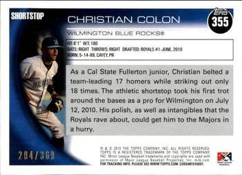 2010 Topps Pro Debut - Blue #355 Christian Colon Back